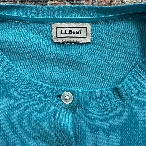 L.L Bean Sky Blue Cardigan/Size L - Picture 2 of 7
